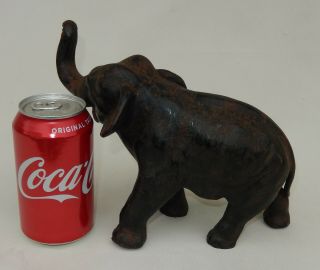 Vintage Cast Iron Trunk Up Elephant Heavy at 6 Pounds 5