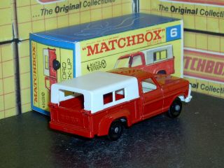 Matchbox Lesney Ford Pick Up Truck white grille & top 6 d1 SC2 VNM & crafted box 2