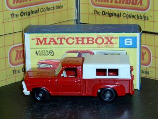 Matchbox Lesney Ford Pick Up Truck white grille & top 6 d1 SC2 VNM & crafted box 3