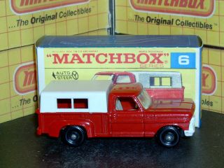 Matchbox Lesney Ford Pick Up Truck white grille & top 6 d1 SC2 VNM & crafted box 4