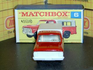 Matchbox Lesney Ford Pick Up Truck white grille & top 6 d1 SC2 VNM & crafted box 5