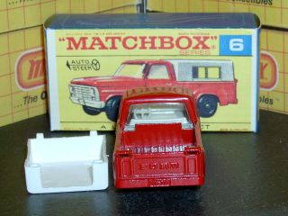 Matchbox Lesney Ford Pick Up Truck white grille & top 6 d1 SC2 VNM & crafted box 7