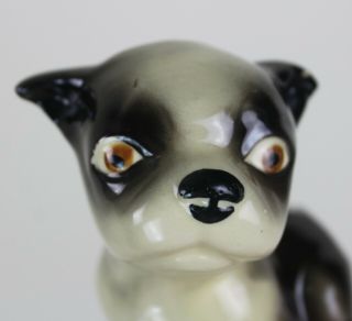 Vintage Boston Terrier Planter Vase Ceramic Puppy Dog Figurine
