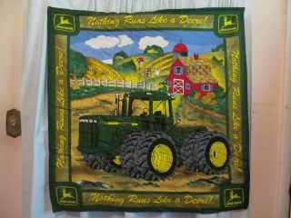 John Deere Nothing Runs Like A Deer Quilted Fabric Wall Hanging Curtain Picture