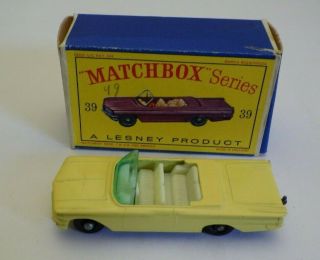 Matchbox Lesney Yellow Pontiac Convertible 39 Cn