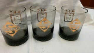 1969 Vtg Skelly Oil Co 50th Anniversary Tumbler Glass Set Of 4 Drinking Glass