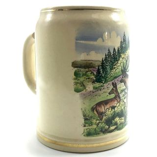 Vintage Gerz Beer Stein Tankard Mug W Germany.  5 L Hunt Scene Gilt Lined No Lid 5