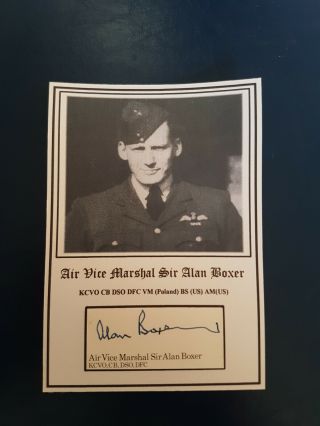 Raf Wwii Bomber Command & Soe Pilot Avm Sir Alan Boxer Kcvo Cb Dso Dfc Signed