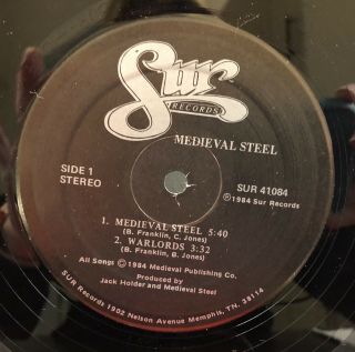 Medieval Steel: (self titled) LP Vinyl Record RARE Private Press Memphis Heavy M 2