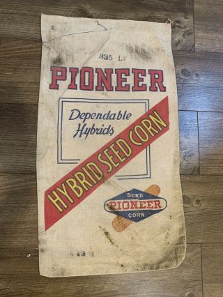 Vintage Feed Or Seed Sack Bag Pioneer Farm Bag