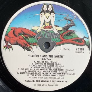 HATFIELD AND THE NORTH Self Titled Debut VINYL LP 1974 UK 1st Press EX, 5