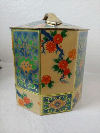 The Metal Company Vintage Unique Tea Tin 5.  5 " Made In England
