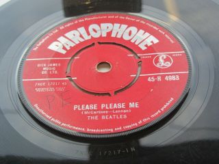 The Beatles 1963 Uk 45 Please Please Me Red Label Parlophone Label