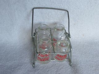 Milk Bottles In Crate Glass Candy Container