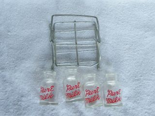 MILK BOTTLES IN CRATE Glass Candy Container 2