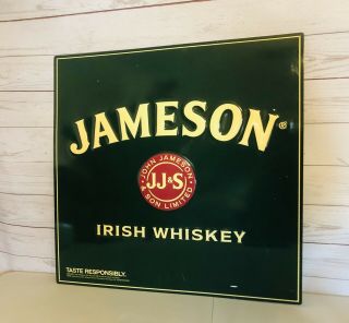 Jameson Irish Whiskey Jj&s Large Metal Tin Sign Bar Advertising Display Mancave