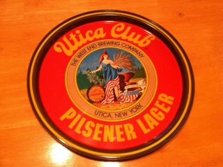 Vintage Utica Club Pilsener Lager Beer Utica,  Ny Tin Serving Tray