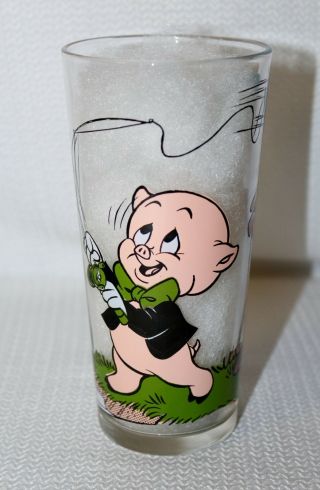 1976 Looney Tunes " Porky Pig & Tasmanian Devil " Pepsi Collector Series Glass