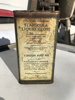 early 1900’s STANOCOLA Gloss pint can Standard Oil of Louisiana RARE tin 3