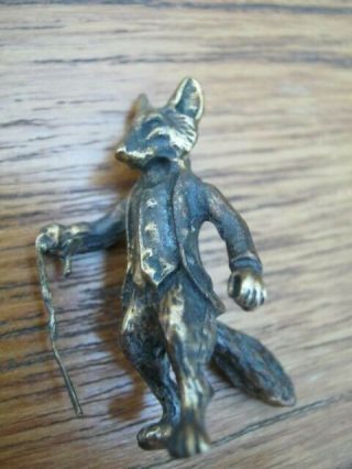 Highly Collectable Miniature Bronze Of Mr Tod The Fox After Franz Bergman