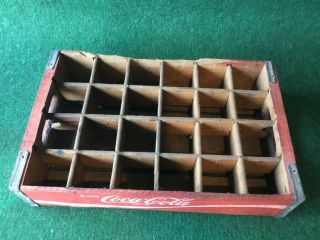 COCA - COLA Antique/Vtg Wooden Crate 24 Bottle Case Red Coke 2