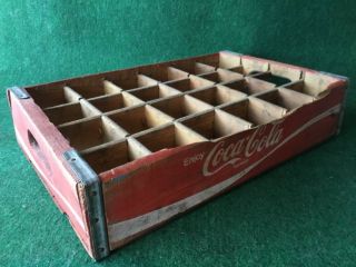 COCA - COLA Antique/Vtg Wooden Crate 24 Bottle Case Red Coke 3