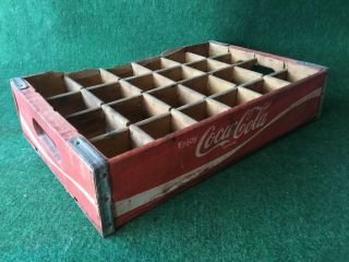 COCA - COLA Antique/Vtg Wooden Crate 24 Bottle Case Red Coke 4