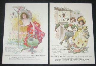 Rare 1902 Cream Of Wheat Victorian Nursery Rhyme Art Print Ads " To Market " &mary