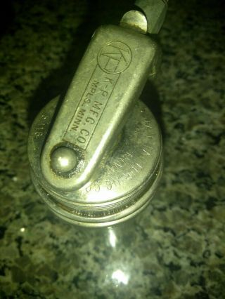 Vintage K - P Mfg Manufacturing Co Company Pump Oiler Oil Can 6