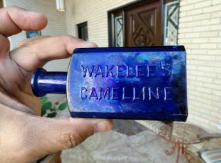 Early Wakelee’s Camelline Skin Complexion Cobalt Blue Bottle San Francisco,  Ca