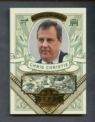 2016 Decision Gold Foil Money Card Chris Christie Shredded U.  S.  Currency