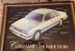 1980s Cadillac Cimarron " X - Ray " Lighted Showroom Sign.  Wow Big 29.  5x23