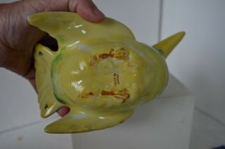 Exotic Bird Colorful Unknown Unmarked Pottery Vintage Flower Frog Planter 5
