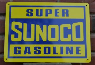 Sunoco Gasoline Gas Pump Sign Racing Fuel Mechanic Garage Ad