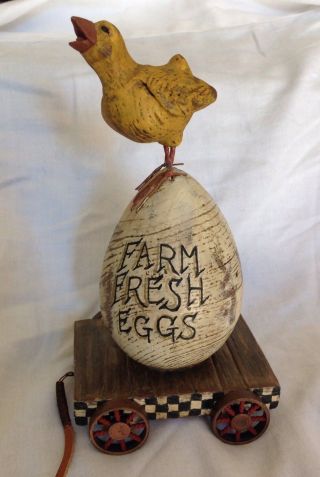American Chestnut Folk Art Resin Figure Farm Fresh Eggs,  Peepsqueak Am2013