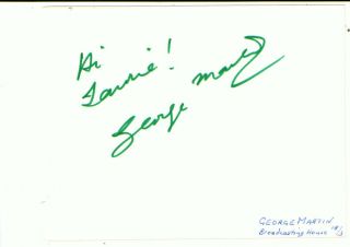 George Martin The Beatles Record Producer Signed Album Page