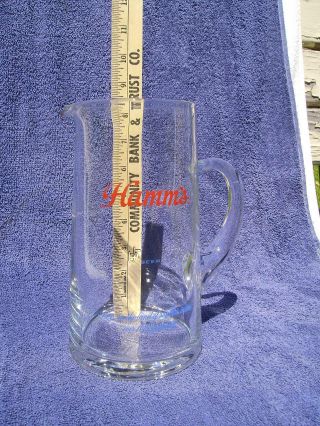 vintage hamm ' s beer clear glass pitcher advertising sky blue water 100 years ago 4