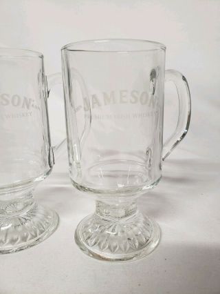 Jameson Irish Whiskey Coffee Glasses Mugs Set of 2 Rare 3