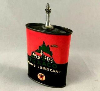 Texaco HOME LUBRICANT HANDY OILER LEAD TOP TIN CAN Rare Old Advertising Gas Oil 2