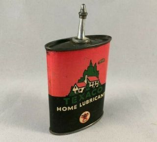 Texaco HOME LUBRICANT HANDY OILER LEAD TOP TIN CAN Rare Old Advertising Gas Oil 3