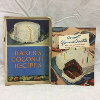 2 Vintage Recipe Books Coconut Glamour & Baker 