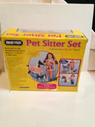 Breyer Pet Sitter Set - Play set - Farm Animals Doll pony fowl horse cat Beagle dog 5