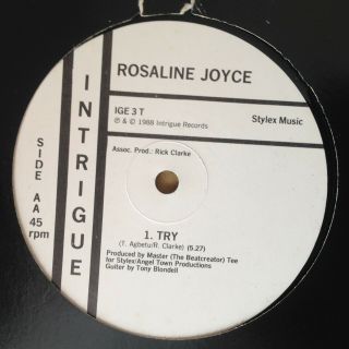 Rosaline Joyce Try Rare Uk Street Soul Rnb Downtempo 12 " Vinyl Record 1988