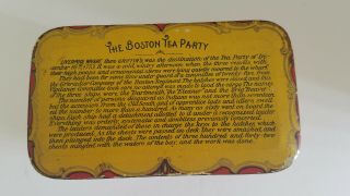 Antique Our Triumph Tea Tin Can Webster Thomas Boston Mass Tea Party Indians 3