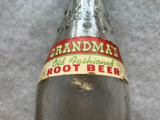 Grandma’s Root Beer Paper Label Quart Soda Bottle,  Globe Bottling 5