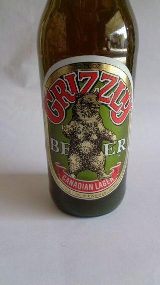 Grizzly Beer Canadian Lager Bottle - with Content RARE 5