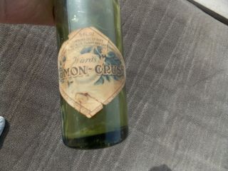 C.  1916 Wards Lemon Crush Orange Chicago Usa Soda Paper Label Bottle Pop No Cap