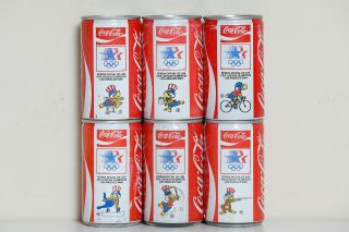 1984 Coca Cola 6 Cans Set From Spain,  Olympics Los Angeles 1984