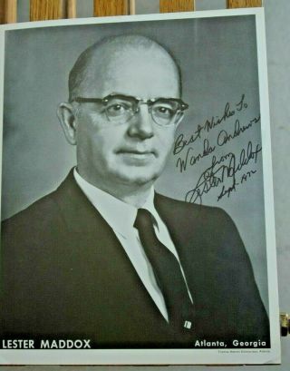 Lieutenant Governor Of Georgia Lester Maddox Signed 8 " X10 " Picture