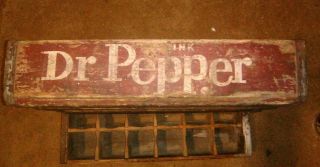 Vintage Dr.  Pepper 4 Six Pack Wooden Crate